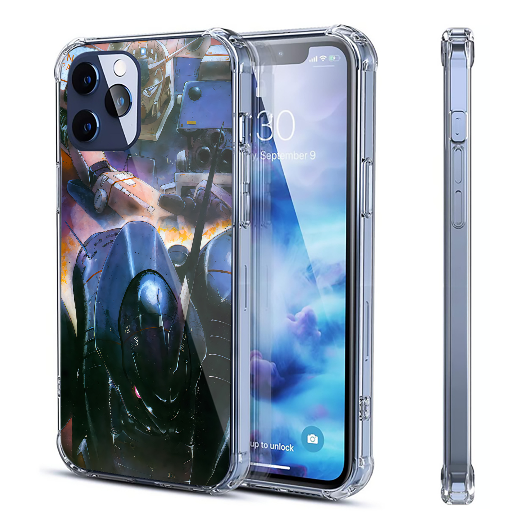 （画像用） 機動戦士ガンダム Mobile Suit Gundam 【iPhone 12シリーズ対応】透明スマホケース（クリアソフトケース）
